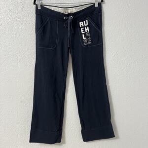 Y2K Ruehl No. 925 Blue Sweatpants Women’s Small Low Rise Drawstring Logo